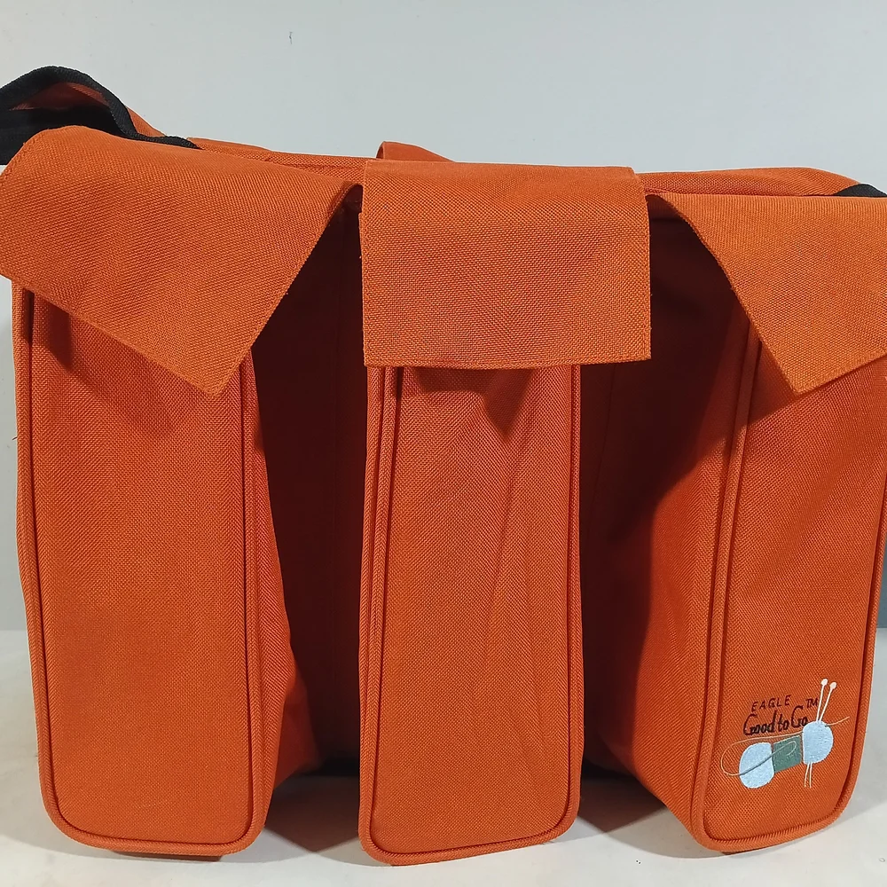 Eagle Good to Go Yarn & Craft Organizer Bag - Orange Canvas - Multi-Pocket.